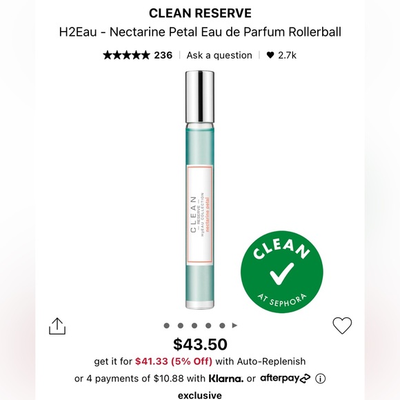 CLEAN RESERVE
H2Eau - Nectarine Petal Rollerball brand new unopened - Picture 3 of 3